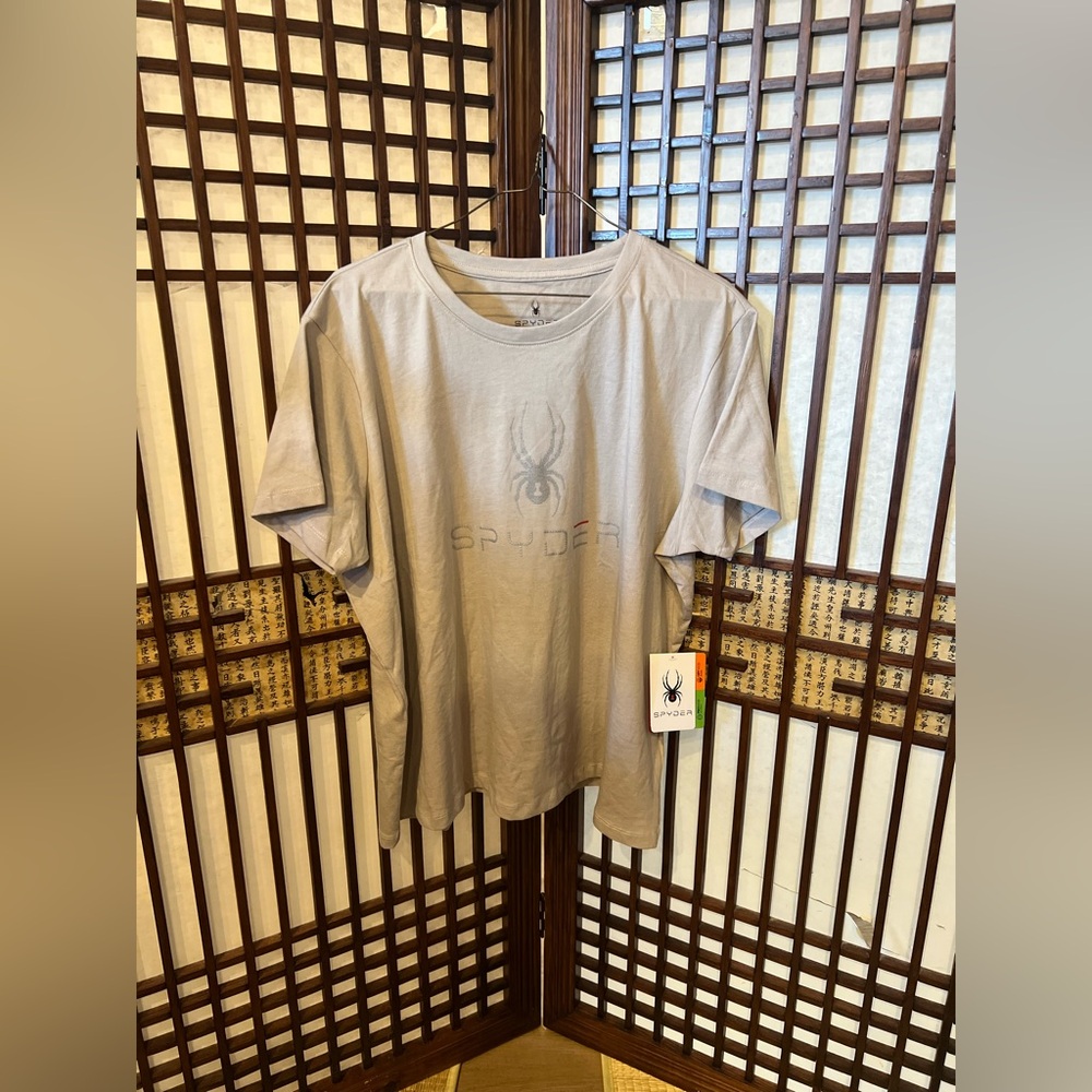 Spyder Light Gray Tee with Logo